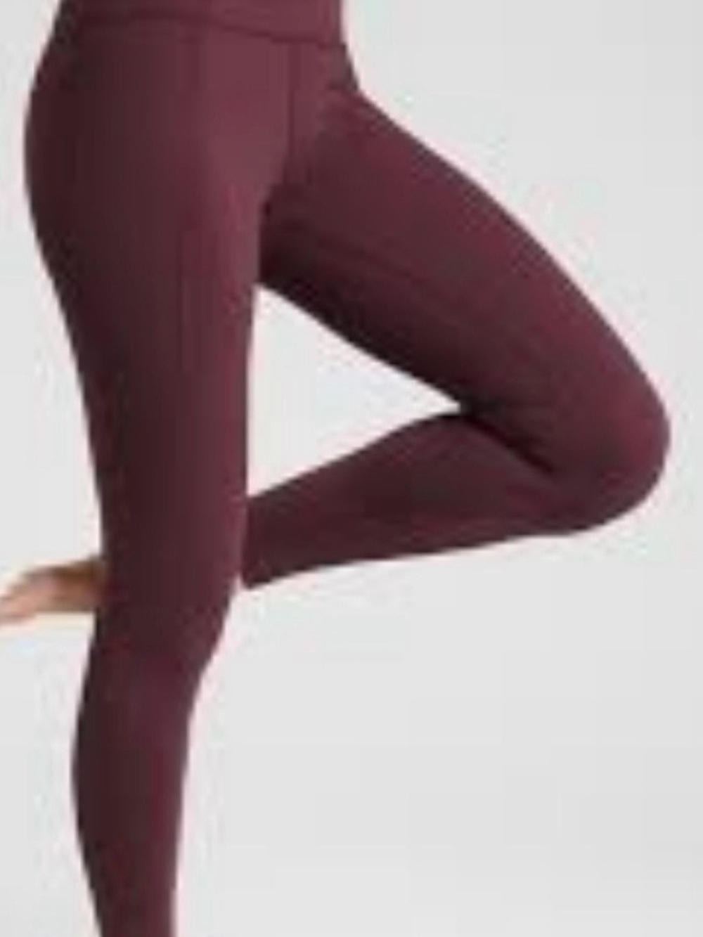 Athleta Maroon Burgundy Athletic Leggings. No Pockets.